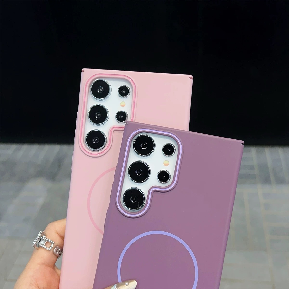 Aplicable a Samsung S26Ultra Soft Ring Magnetic Phone Case S25plus Skin Magnetic Case Anti-fall Protector