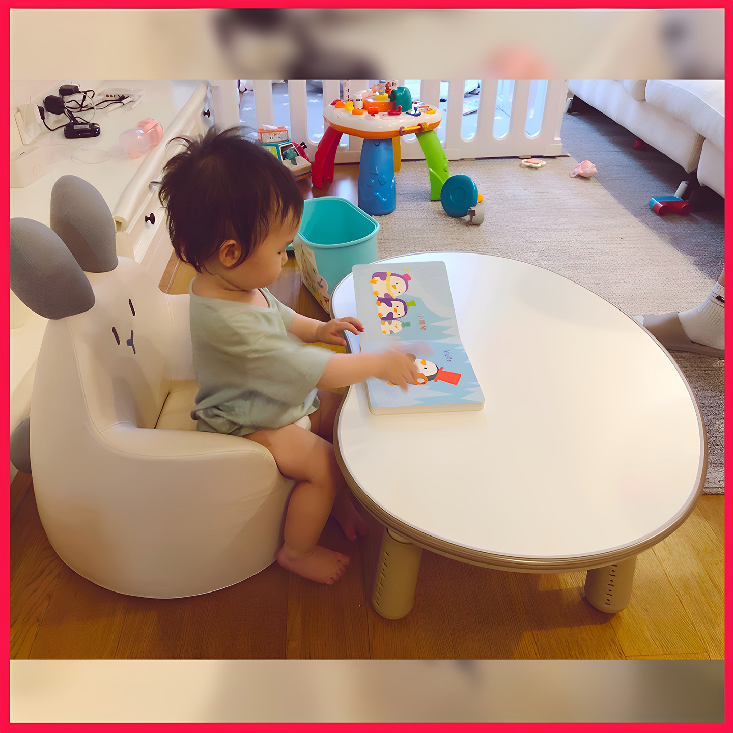 Children's Peanut Table Liftable Early Education Table Baby Baby Sofa Kindergarten Learning Reading Korean Pea Table