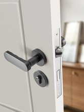 锁具门锁室内卧室静音门锁北欧黑灰磁吸分体锁家用卫生间门把手