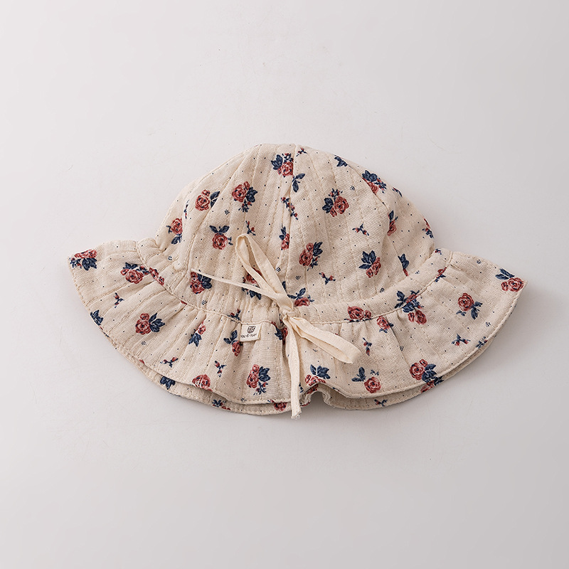6-24 Meses sombrero de bebé primavera y otoño delgado sombrero de pescador de bebé algodón para salir sombrero de protección solar gran sombrero de tetas