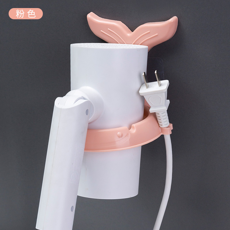 Multi-funcional de perforación libre de aseo secador de pelo de almacenamiento de rack de dibujos animados ballena plegable rack de almacenamiento
