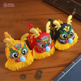Chinese style dragon year mascot doll Zodiac doll thick fabric embroidery New Year event gift accessories pendant