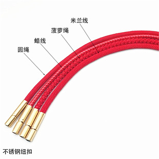 Factory direct sales 3MM woven red rope bracelet gold jewelry gifts gift stainless steel rice buckle bracelet