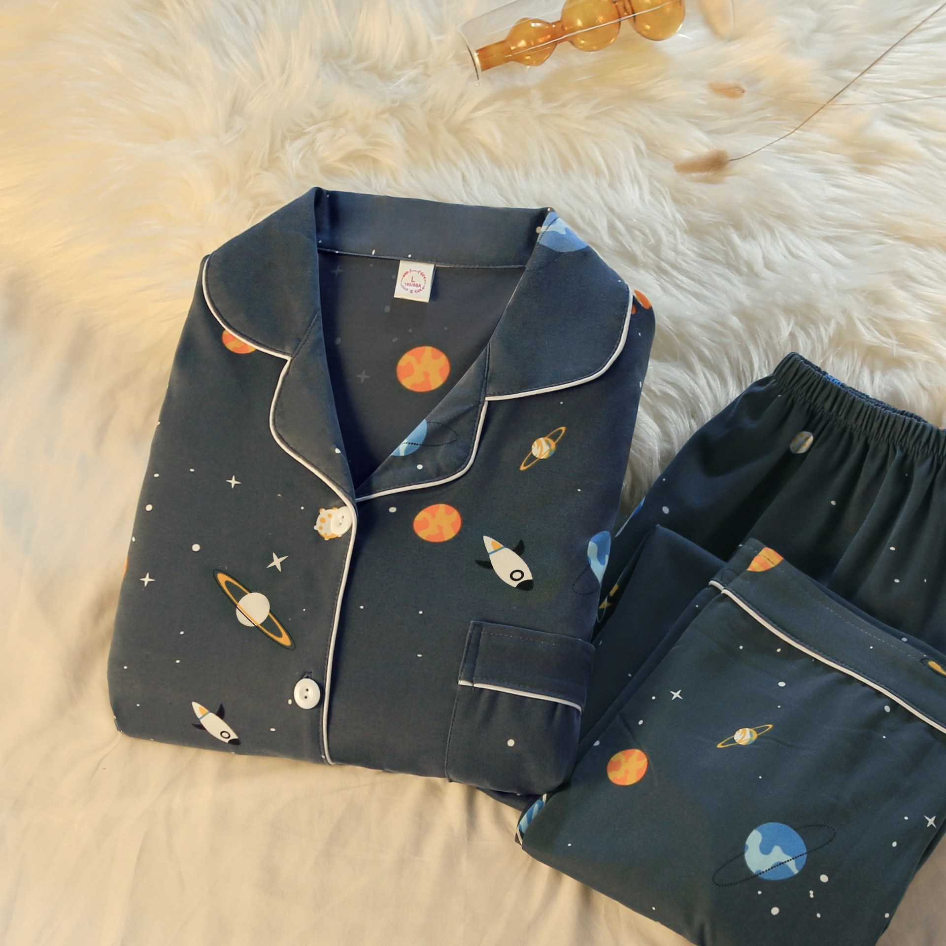 Conjunto de Pijamas para Mujer de Poliéster, Cómodo, para Casa