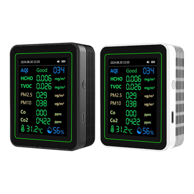 クロスボーダー新型空気検出器鏡面スクリーン温湿度PM2.5 CO二酸化炭素ホルムアルデヒド検出器|undefined