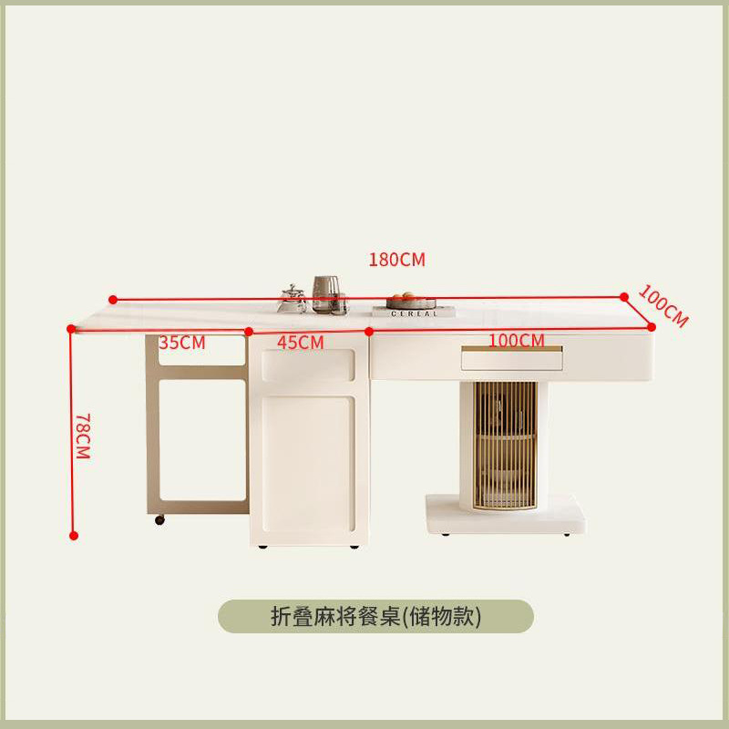 Mesa de mahjong, mesa de té, mesa de comedor de tablero de roca plegable, combinación de mesa y silla, todo en uno, hogar moderno y simple, apartamento pequeño, nuevo