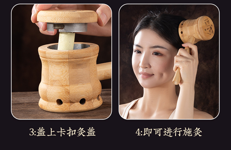 Handheld Moxa Box Portable Moxibustion Device with 40 Moxa Sticks for Home Use details