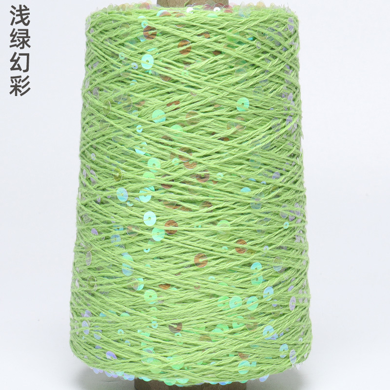 Silk Yue / mano DIY hilo de algodón multicolor brillante 3mm + 6mm sequilla 250 gramos de hilo de aguja de ganchillo