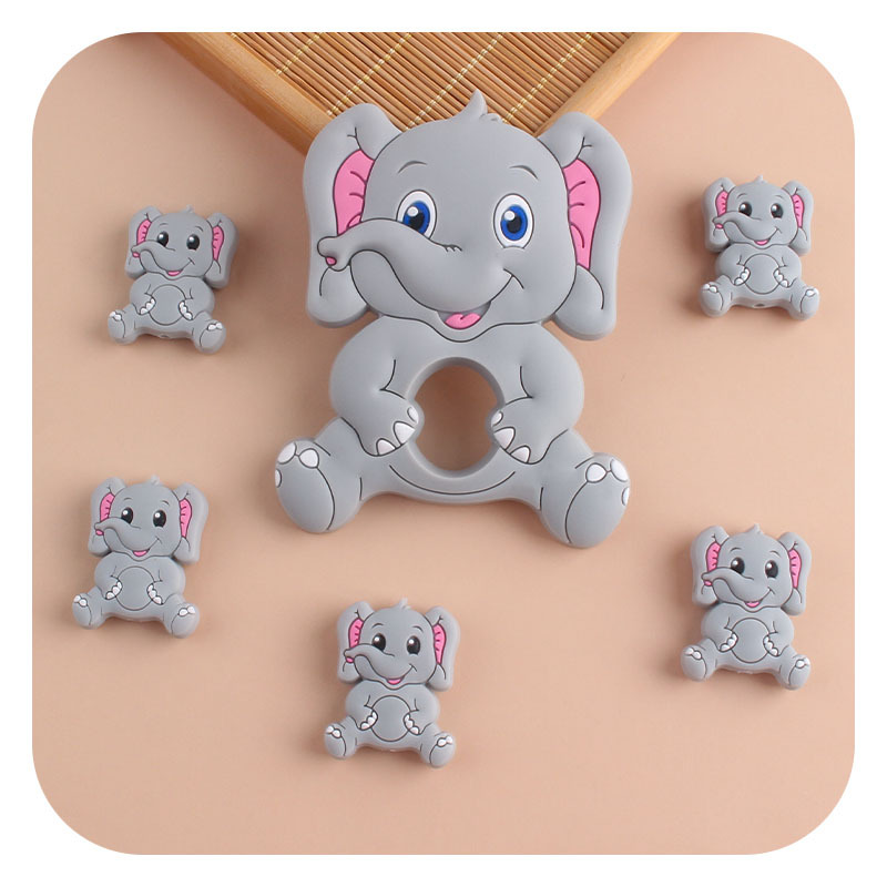 Creativo DIY bebé suministros nueva historieta de silicona elefante juguete teether dientes del bebé moler dientes Shaper