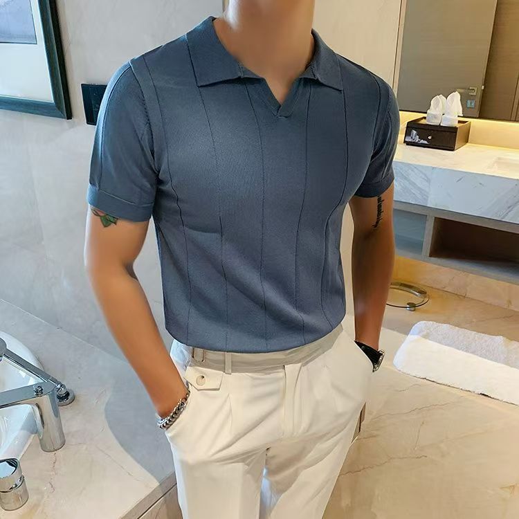 Ty2 [2575 People] Classy Ice Silk Short-Sleeved T-Shirt Men's Summer 2025 New Business Men's Tops