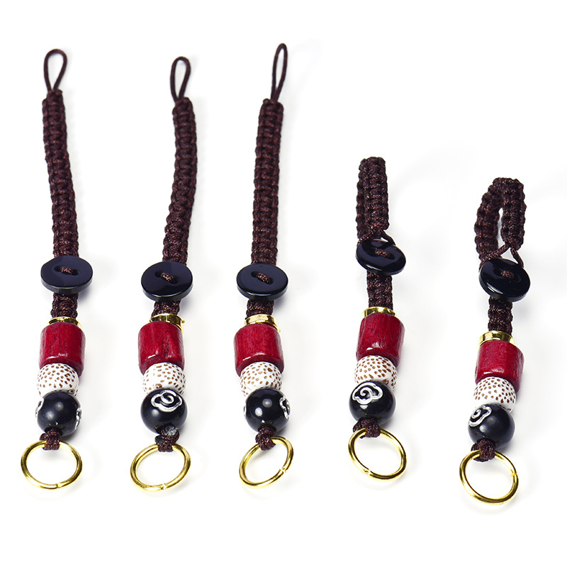 DIY祥云绳批发钥匙扣半成品挂件祥云天菩提手工编织平结铜扣挂饰