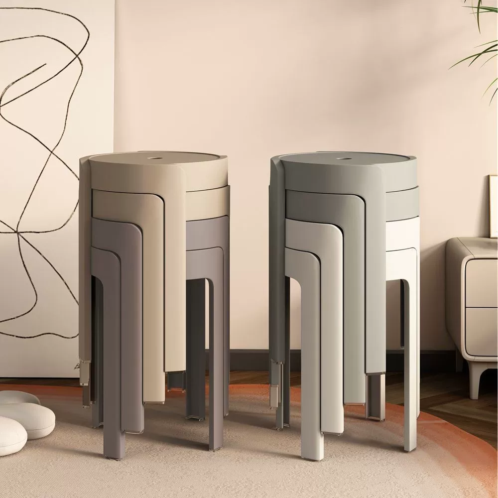 Утолщенные пластиковые табуреты для домашнего использования, штабелируемые скамейки для обеденного стола, удобные стулья для длительного сидения, табуреты-ветряные мельницы, пластиковые круглые табуреты.