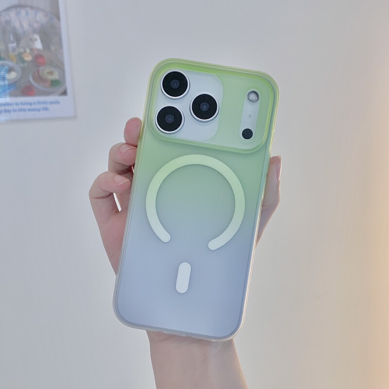 适用iPhone17渐变磁吸手机壳冰雾苹果16proMax磨砂高级感15保护套|undefined