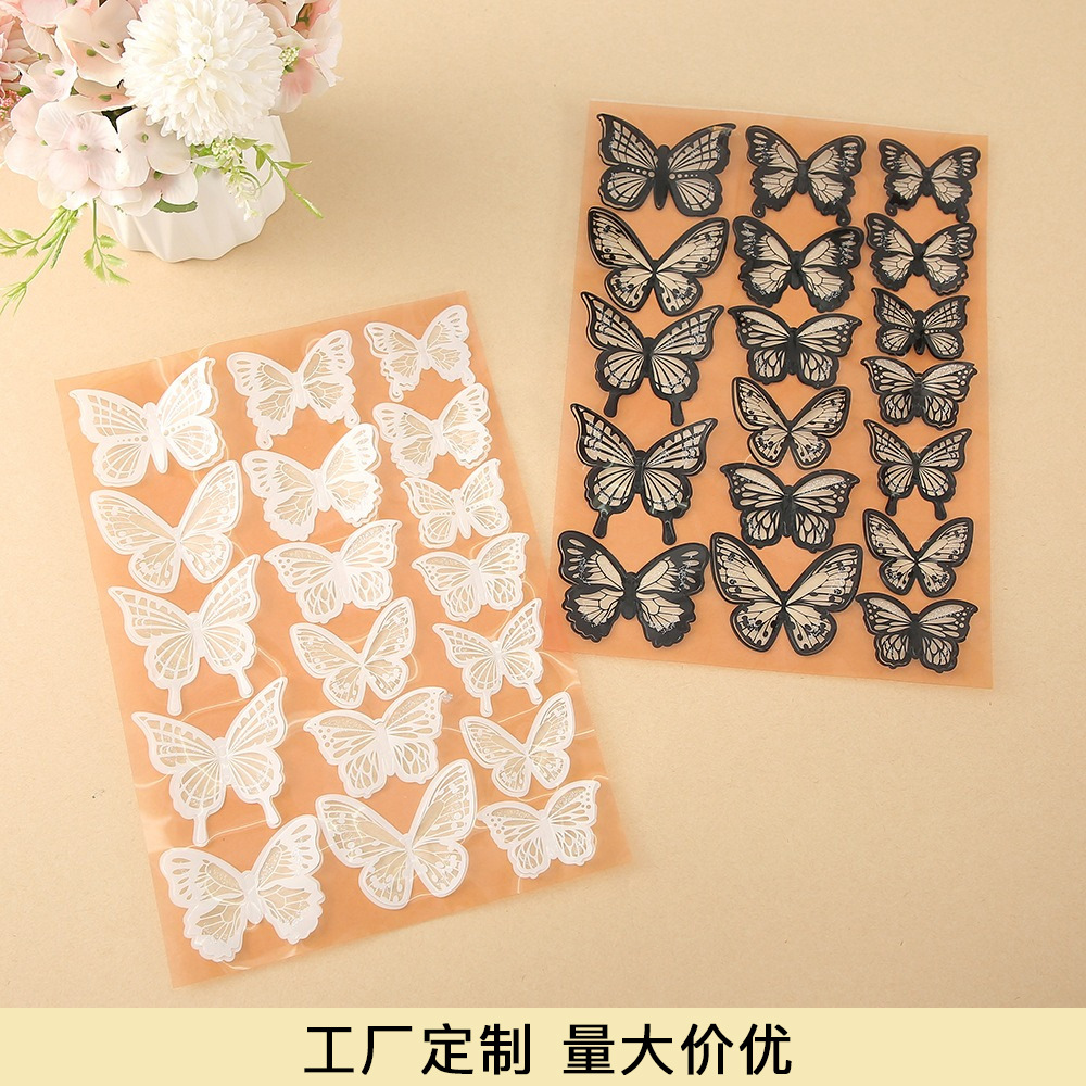 Customized New Three-Dimensional Simulation Butterfly Wallpaper Self-Adhesive Living Room Bedroom Wall Decoration Decoration Wallpaper Wall Stickers Wholesale