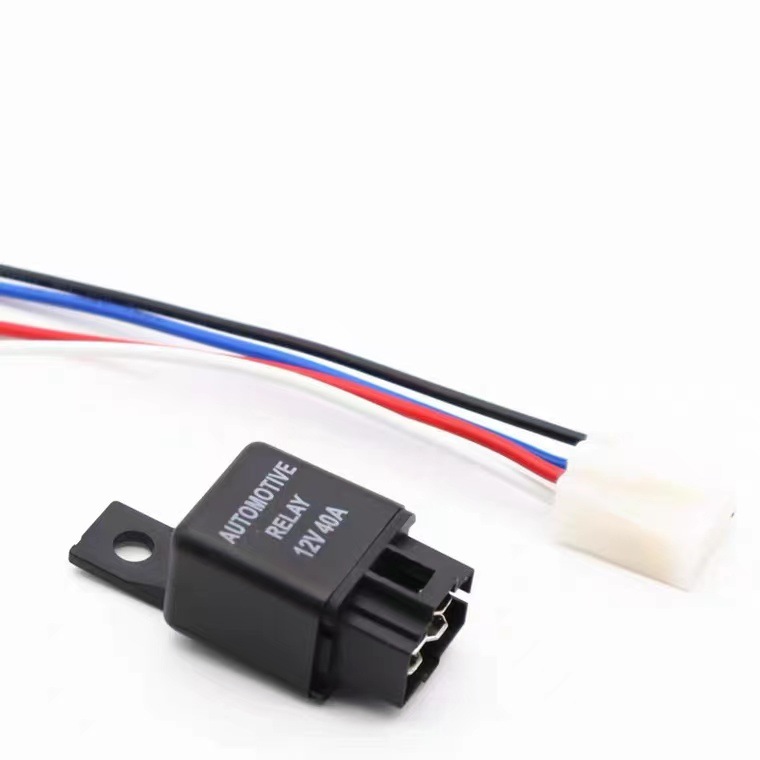 Fuente de la fábrica de aire acondicionado automotriz relé con zócalo blanco 4-agujero 6,3 MM base asiento de nylon piezas de plástico