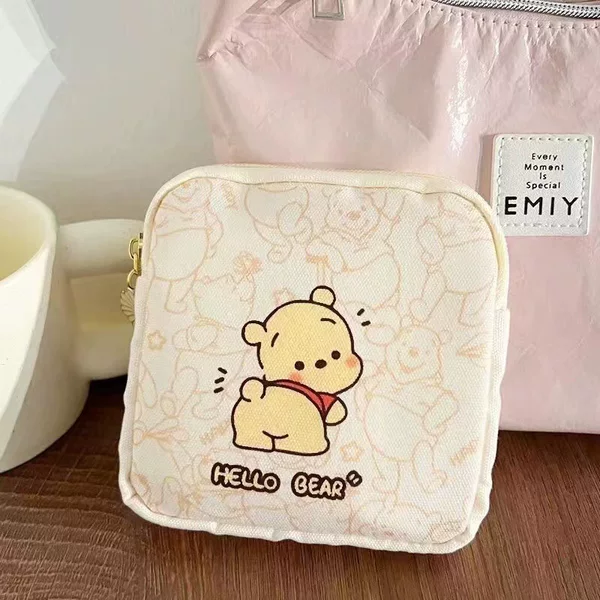 New Style Waterproof Sanitary Napkin Storage Bag, Portable, Cute, Large Capacity Menstrual Cotton Pad Canvas Bag