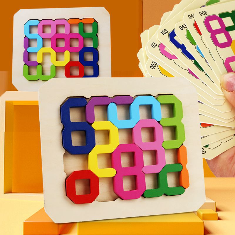 Children's wooden creative 0-9 digital battle game early education puzzle hands-on brain-moving simple wooden cognitive computing
