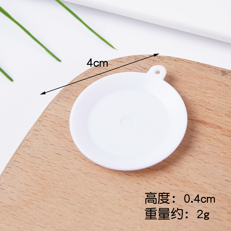 Plato pequeño de plástico blanco simulado para comida, mini plato de comida rápida, plato para bricolaje, juguete de comida, contenedor para pegamento en crema, accesorios.