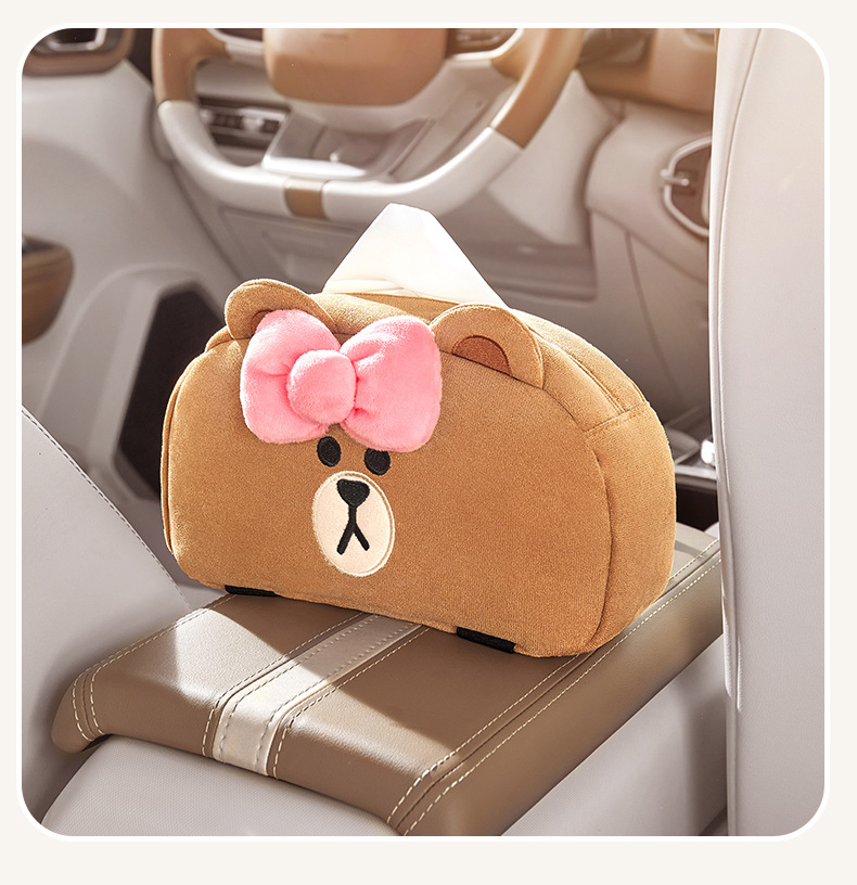 Cute Car-Mounted Creative Armrest Tissue Box, Hanging Car Tissue Box, Car Tissue Holder for Women, In-Car Tissue Box Hanging Bag