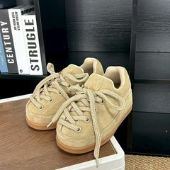 【实拍】真皮胖丁面包鞋男女2025春秋新款休闲运动情侣鞋厚底增高