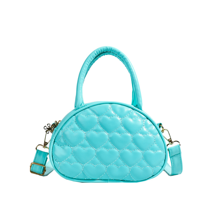 Bolso de hombro coreano para niñas de moda de color sólido amor bordado bolso de mano para niños 2025 nuevo mini bolso para niños