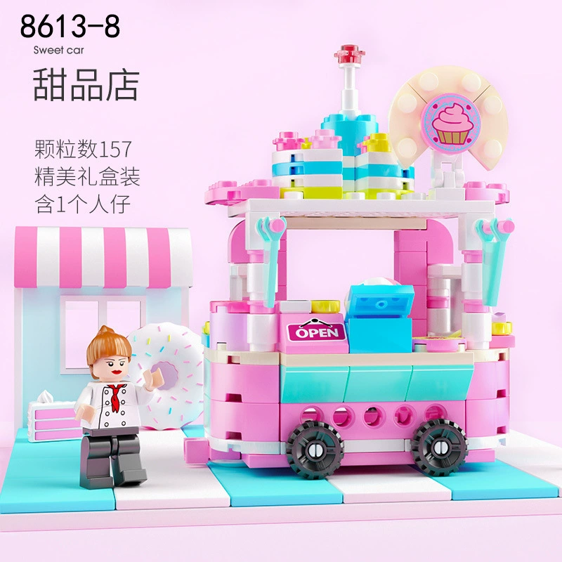 Compatible with Lego Chinese style ancient building Yellow Crane Tower Yueyang Tower building block street view model children's toy wholesale distribution