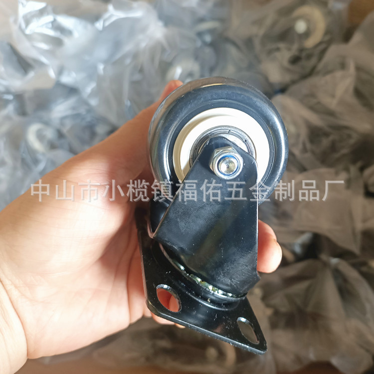 金钻轮批发2寸带刹车PU脚轮重型仪器轮强静音家具滑滚轮万向轮子