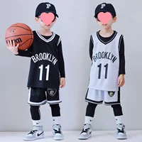 2025 новый весенне-осенний детский баскетбольный костюм Nets № 11 Irving, быстросохнущий тренировочный костюм, спортивный костюм