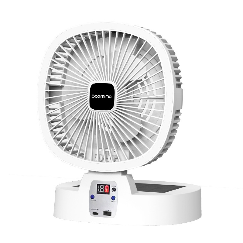 ソーラーファンクロスボーダー屋外空気循環キャンプポータブル大風力家庭用折りたたみ式充電ファン|undefined
