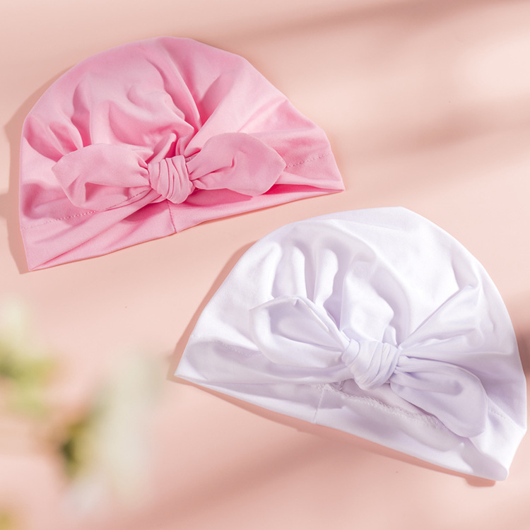 Fashion Solid Color Knotted Rabbit Ear Baby Hat display picture 1