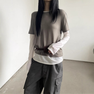 Van Jane 100 Wool Base Shirt Women's High-end Spring and Autumn Round Neck High-end Top Loose Base Sweater