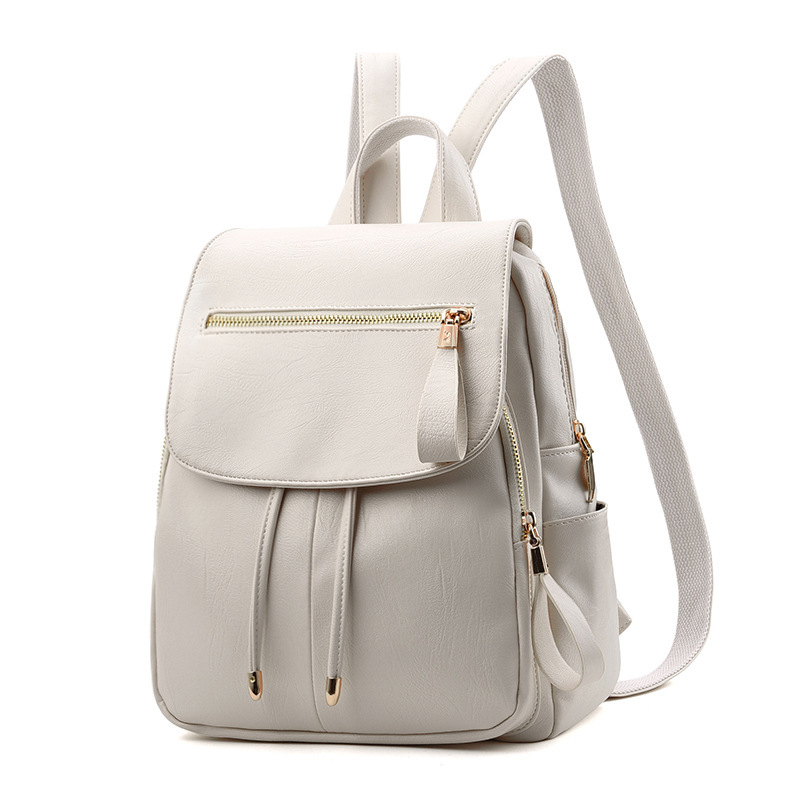 Bolsos de Mujer Transfronterizos, Nueva Mochila de Gran Capacidad Estilo Coreano 2025, Mochila de Cuero Suave para Mujer, Bolsa de Viaje para Estudiantes
