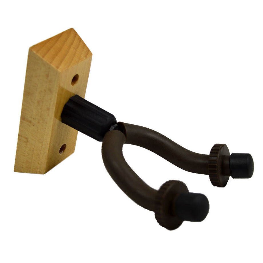 Wooden Base Guitar Hook Ukulele Wall Hook with Soft Rubber Scratch-Resistant Guitar Stand Hook