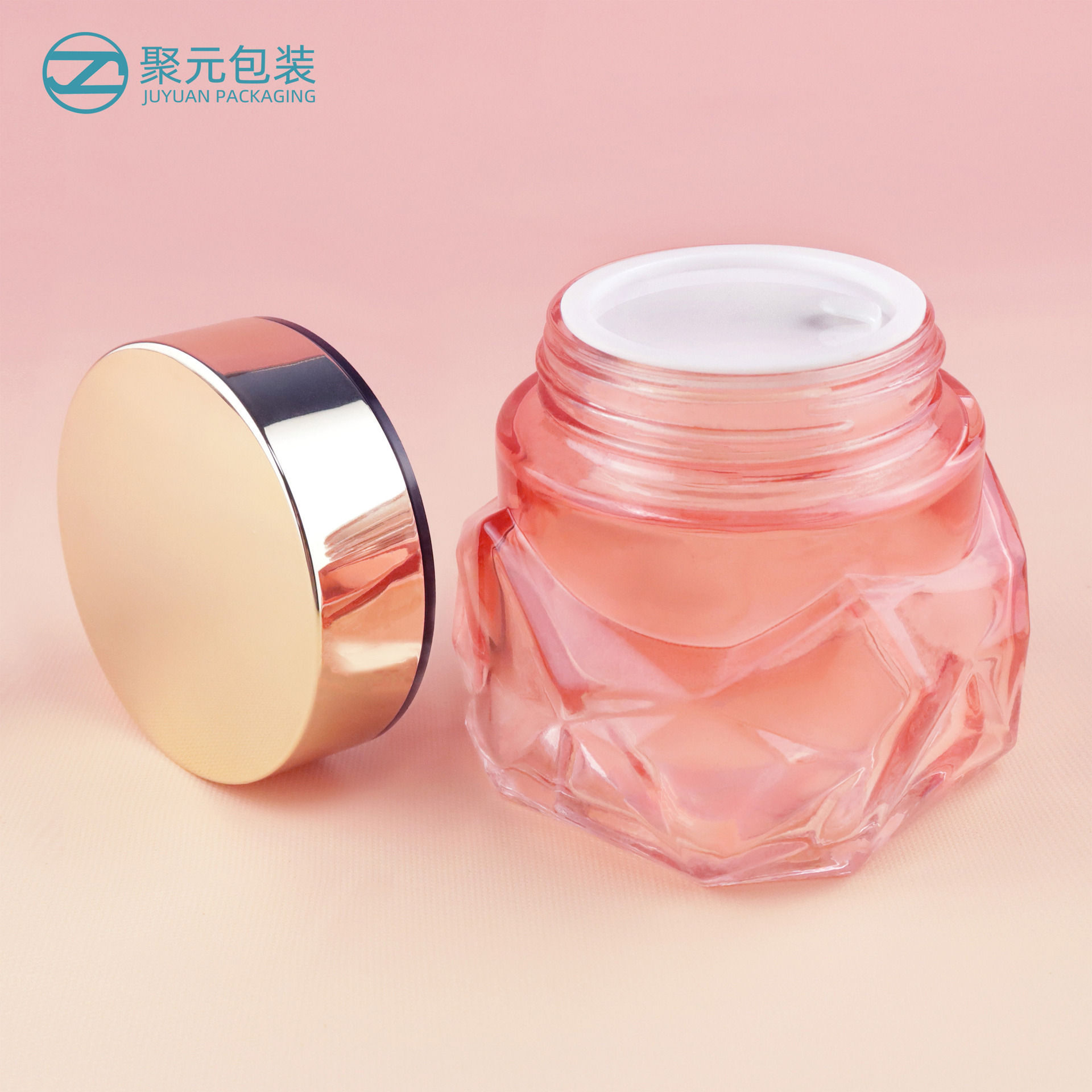 化妆品100g玻璃双层膏霜瓶50g钻石内胆眼霜瓶空瓶批发瓶面霜瓶子