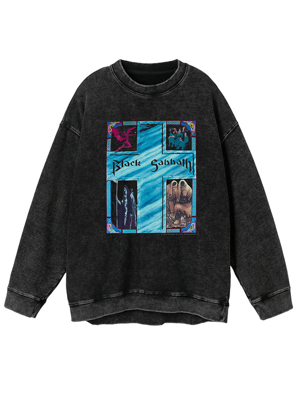Black Sabbath Black Sabbath Metal Rock Dark American Washed Men's Round Neck Sweatshirt
