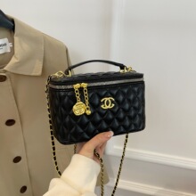 高级感小香风手提盒子包女bags时尚菱格链条百搭洋气轻奢风小方包