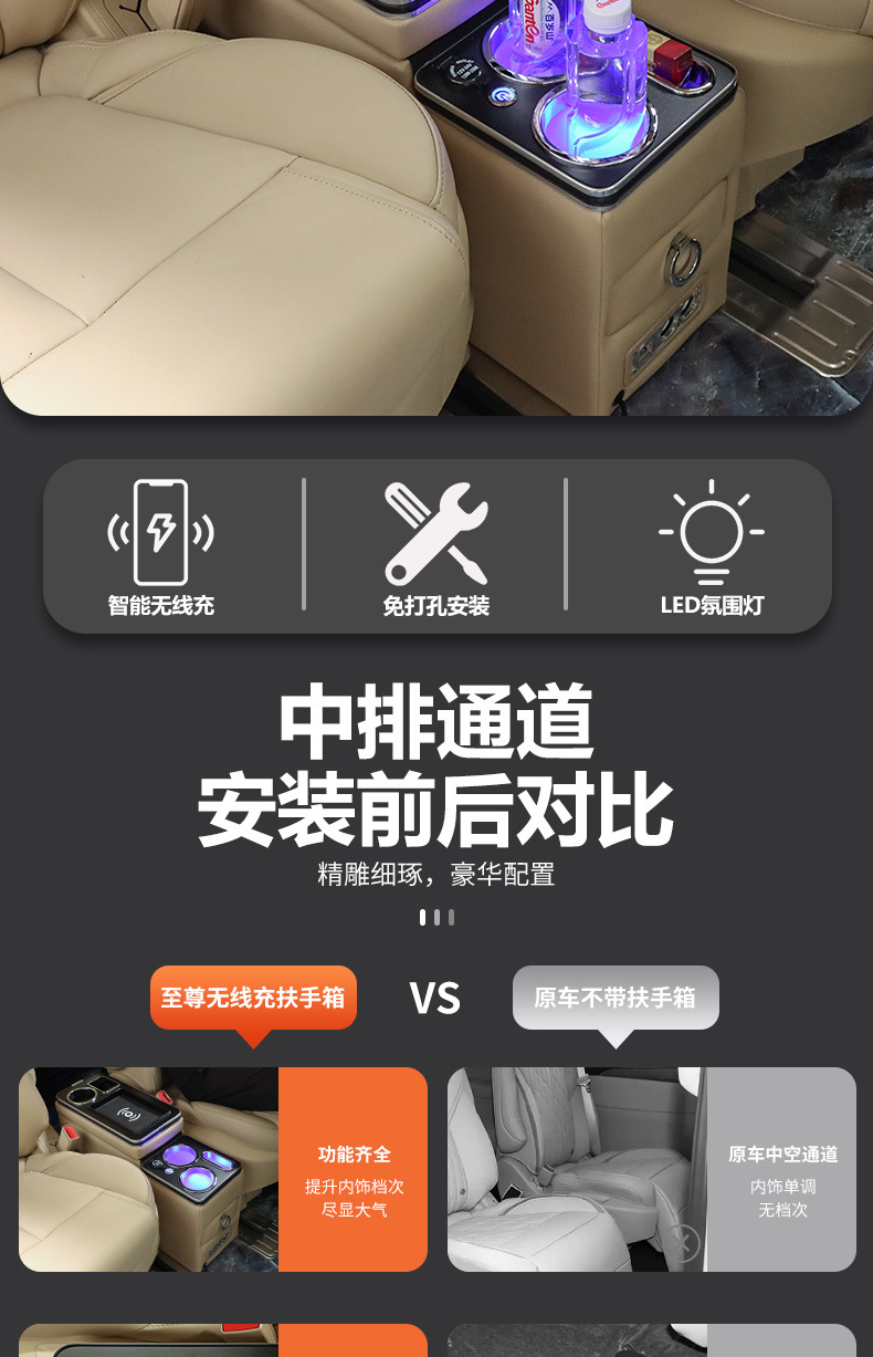 Suitable for Toyota Noah/Voxy60.70.80 Series Center Console Armrest Box Modification Hand Pillow Storage Box