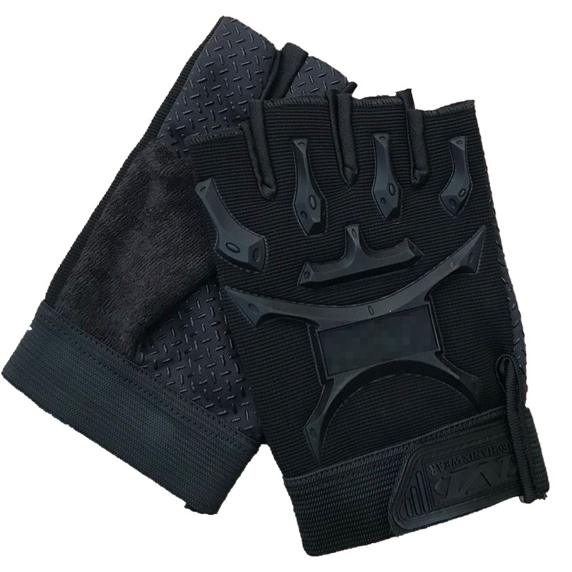 Riding guantes de medio dedo guantes tácticos transpirable antideslizante dedo abierto hombres y mujeres estudiante Delgado guantes deportivos al aire libre