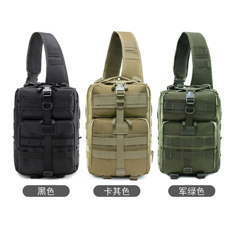 Venta al por mayor de camuflaje al aire libre bolsa de pecho deportes de ocio táctico de equitación bolso crossbody multifuncional Oxford bolsa de hombro impermeable