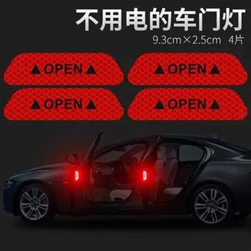Стекло двери автомобиля Reflective sticker открытие двери предупреждение об столкновении, декоративная наклейка на кузов автомобиля
