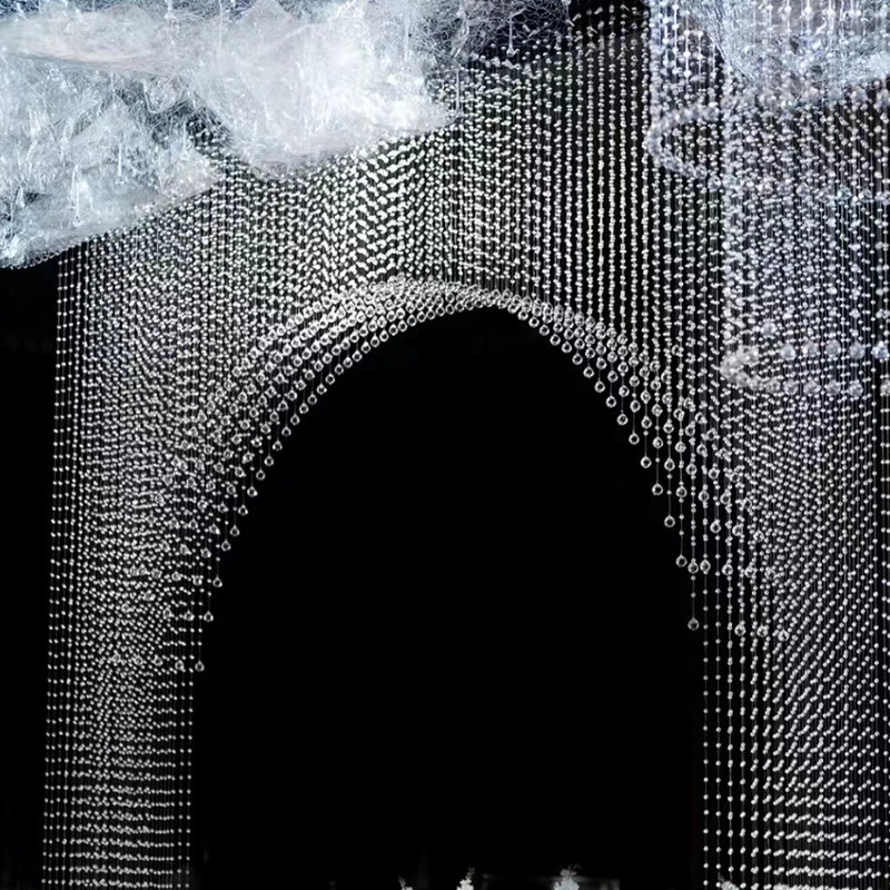 Wedding Crystal Bead Curtain Arch Decoration Wedding Stage Background Pineapple Beads Hotel Wedding Hall Decoration Positioning Beads