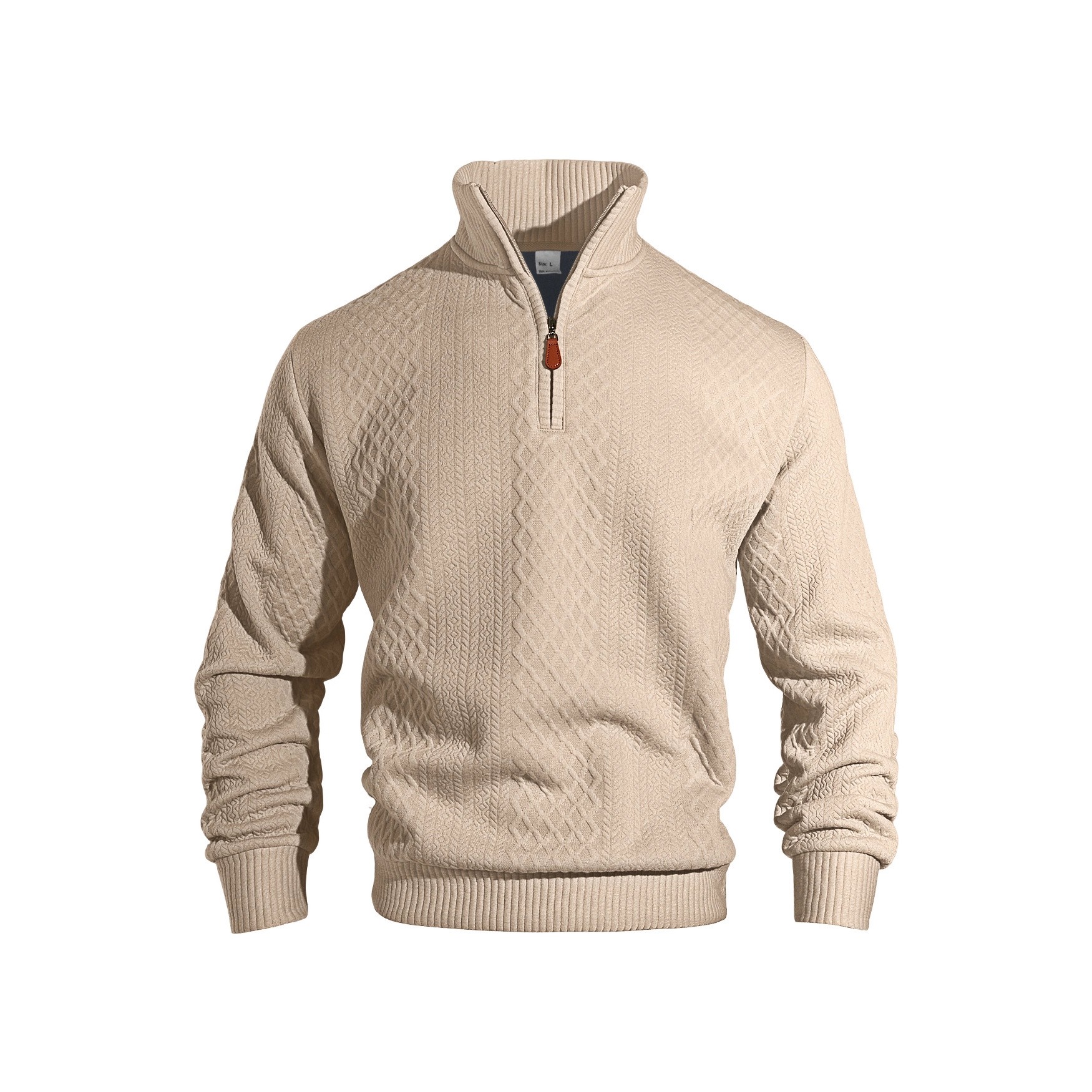 Nuevo transfronterizo Europa y América Amazon otoño y invierno hombre Jacquard casual manga larga cuello pequeño cuadrado engrosado suéter deportivo
