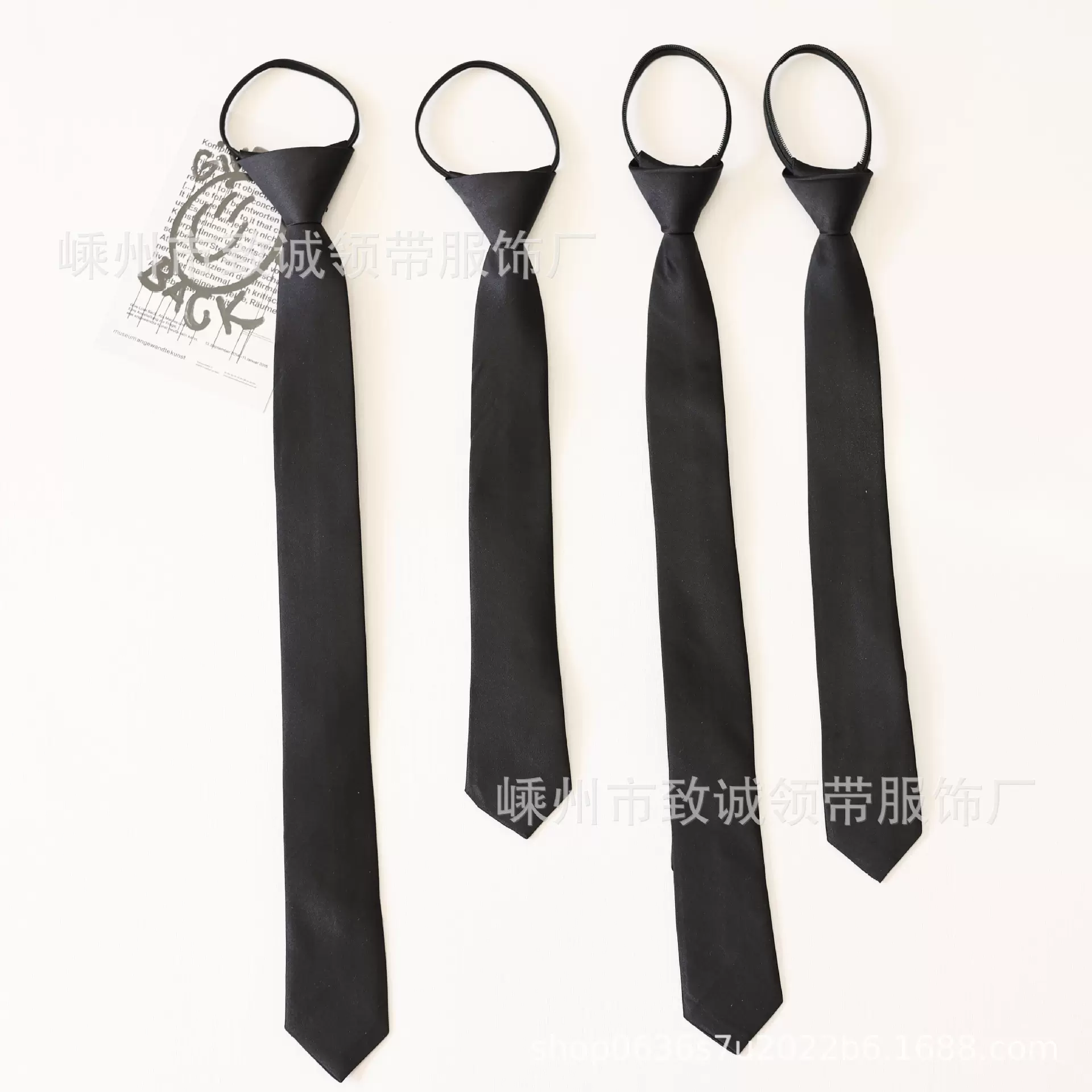 男女免打黑色按扣5cm窄方便拉链领带短款学院风jk日系百搭