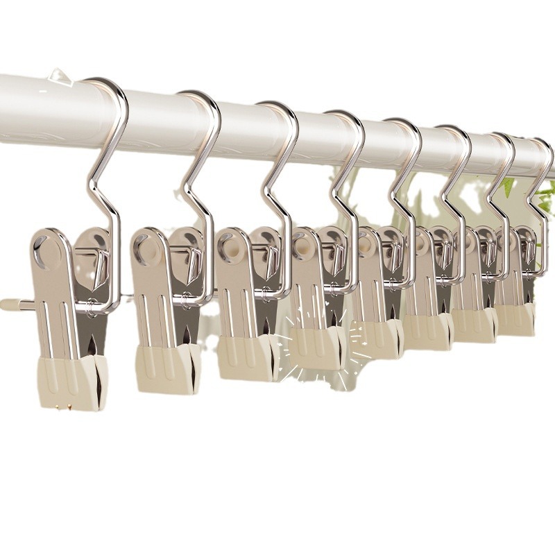 Clip de gancho multifuncional de acero inoxidable Clip de 3 palabras sin costuras gancho de los pantalones del hogar clip de suspensión calcetines sombrero clip de ropa