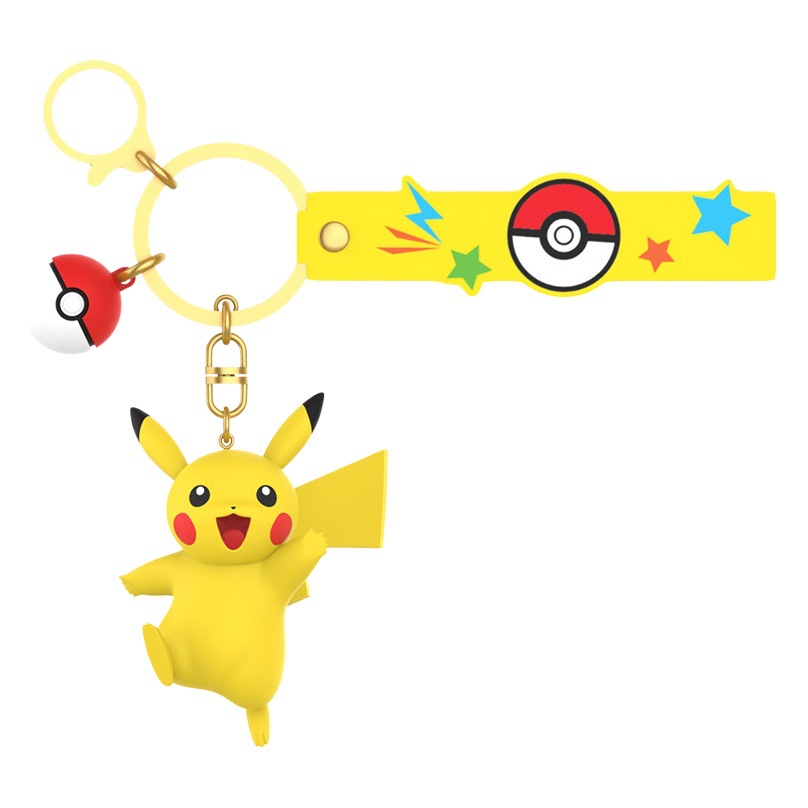 In stock genuine Bao Ke Meng keychain Pikachu ornaments doll Geng ghost pendant bag cute cartoon doll