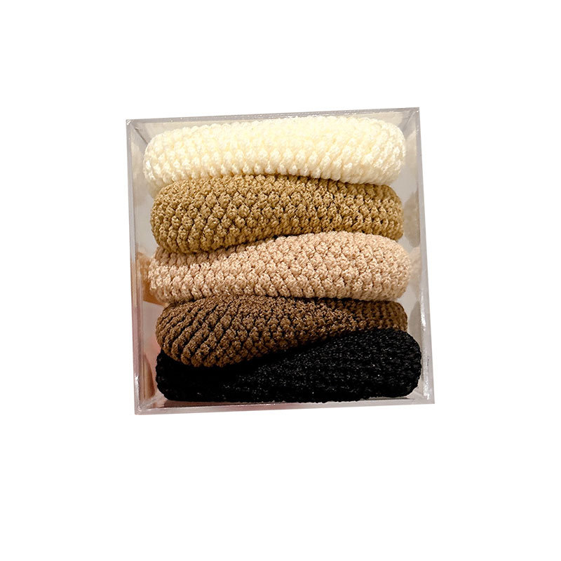 El nuevo anillo de cabello grueso y ancho con cola de caballo, cabeza de bola, cuerda de cabeza simple, alta elasticidad, no daña el cabello, banda de goma, cuerda de cabello para adultos