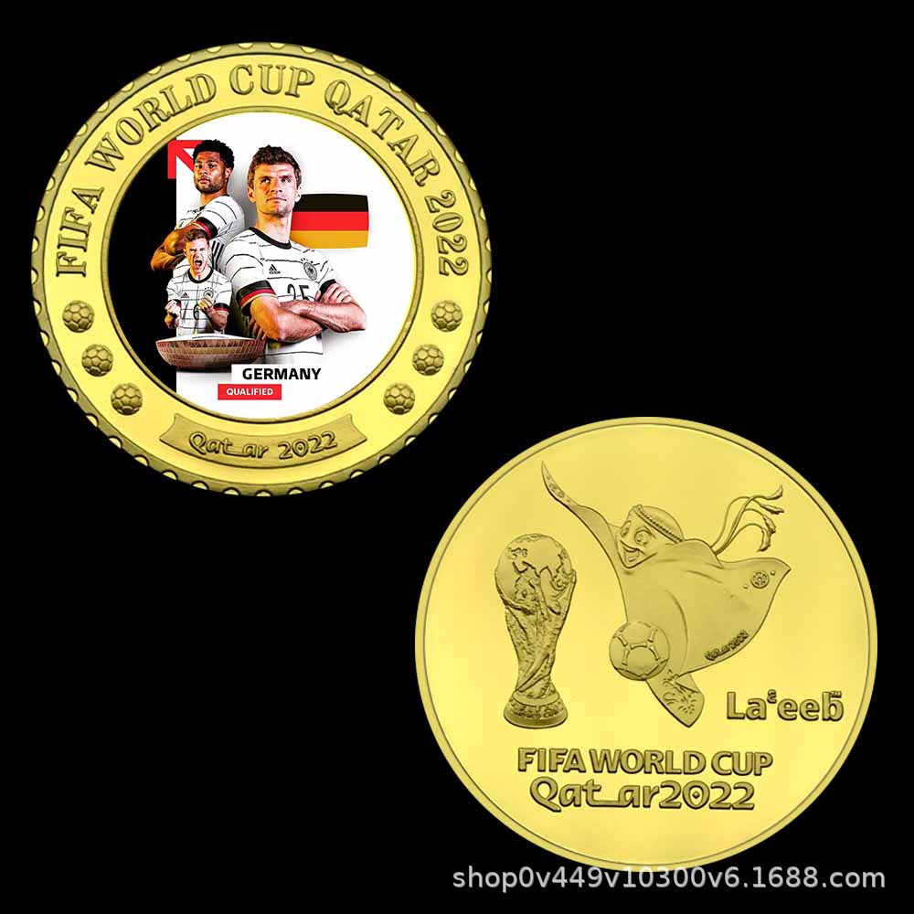 Monedas conmemorativas de la Copa del Mundo de Qatar 2022 32 estilos Monedas por mayor de varios países Colección de fans de fútbol