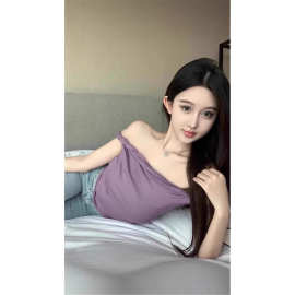 辣妹一字肩吊带小背心女夏季纯欲风露肩性感修身显瘦短款上衣外穿