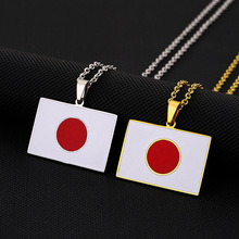 跨境不锈钢日本几何型吊坠项链男女时尚休闲风个性滴油饰品毛衣链