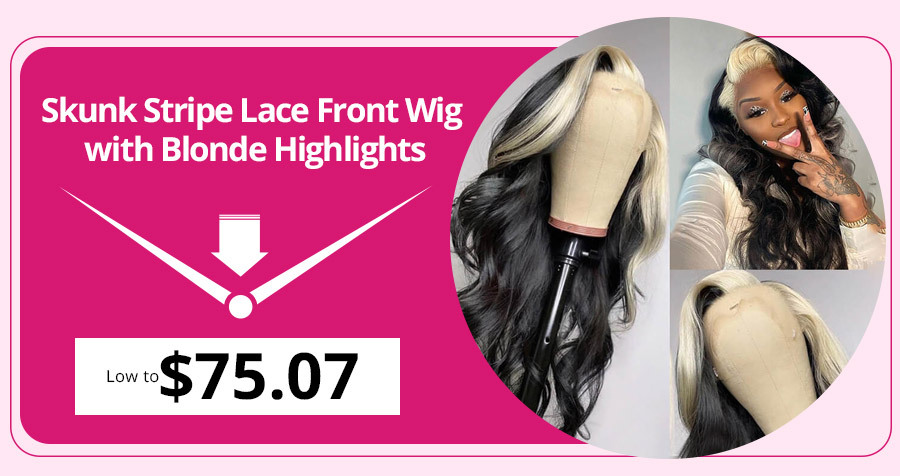 Lace Front Wig With Blonde Highlights